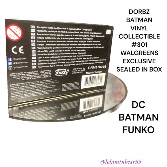 NEW IN SEALED BOX FUNKO DC BATMAN VINYL COLLECTIBLE #301 WALGREENS EXCLUSIVE - Picture 12 of 16